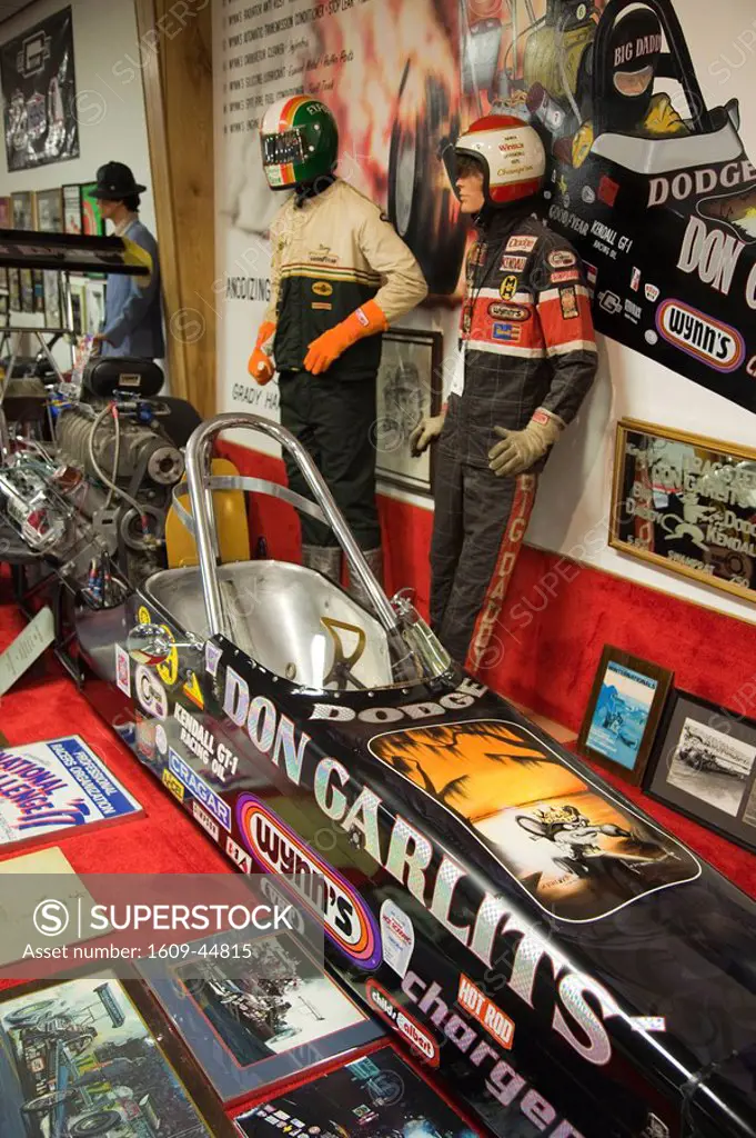 USA, Florida, Ocala, Don Garlits Museum of Drag Racing, display of Drag Racing car raced by legendary racer, Don Garlits