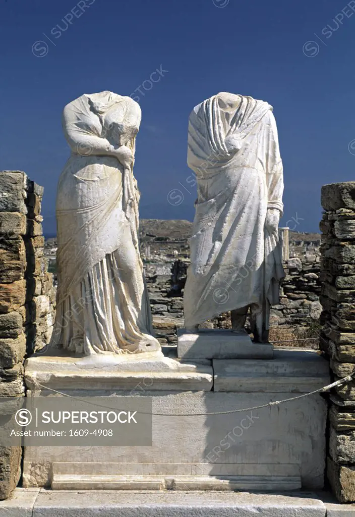 Statues of Cleopatra & Dioscrides, Delos, Cyclades, Greece