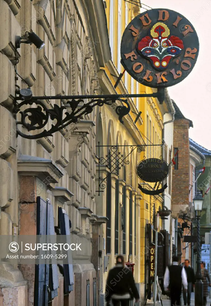 Store sign, Castle Hill, Budapest, Hungary