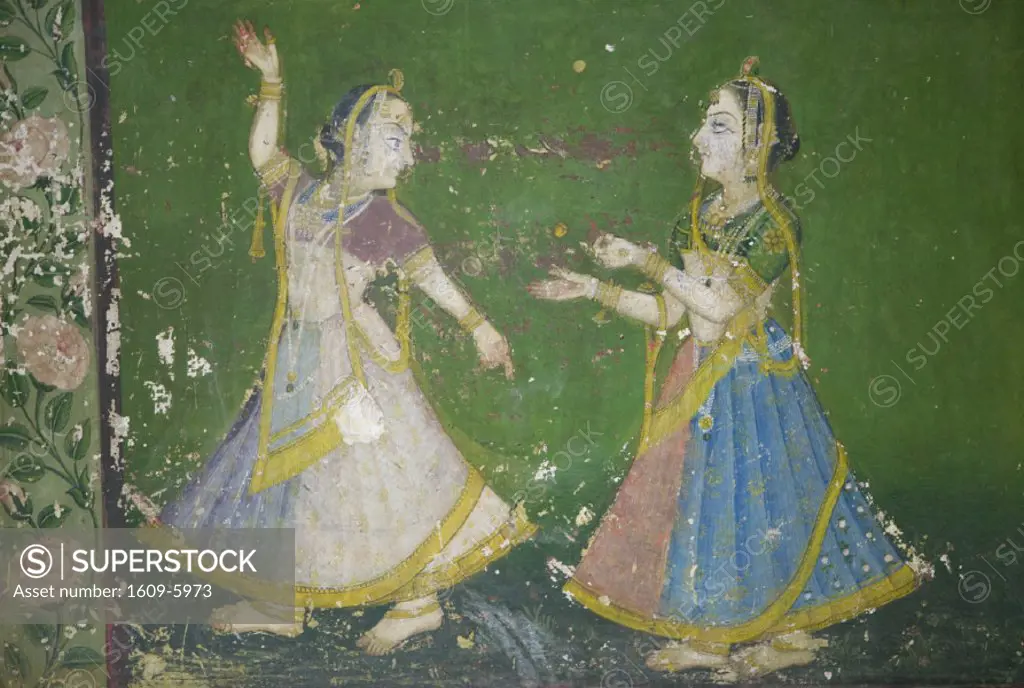 Indian Wall Art, City Palace, Udaipur, Rajasthan, India