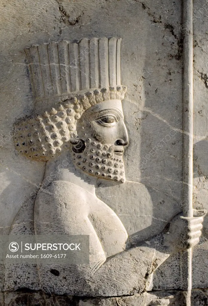 Bas-relief of a Persian guard, Persepolis (Ancient capital of Persia), Iran