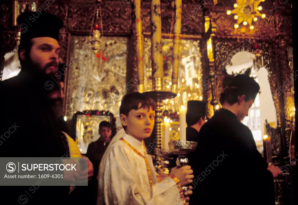 Greek Orthodox Christmas ceremony, Church of the Nativity, Bethlehem, Israel