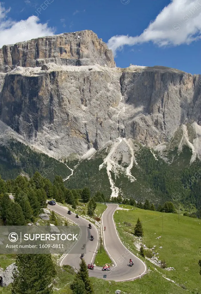 Road to Passo di Sella,  Dolomites, Trentino-Alto Adige, Italy