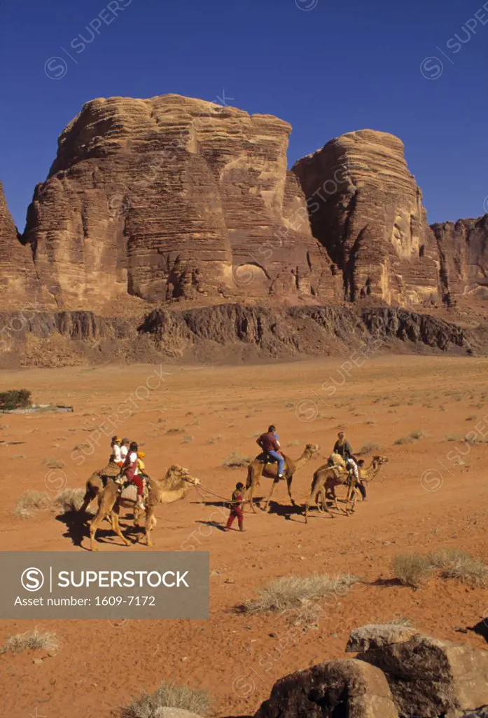 Camel trekking, Wadi Rum, Jordan
