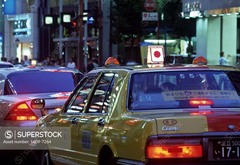 Taxi, Ginza, Tokyo, Japan