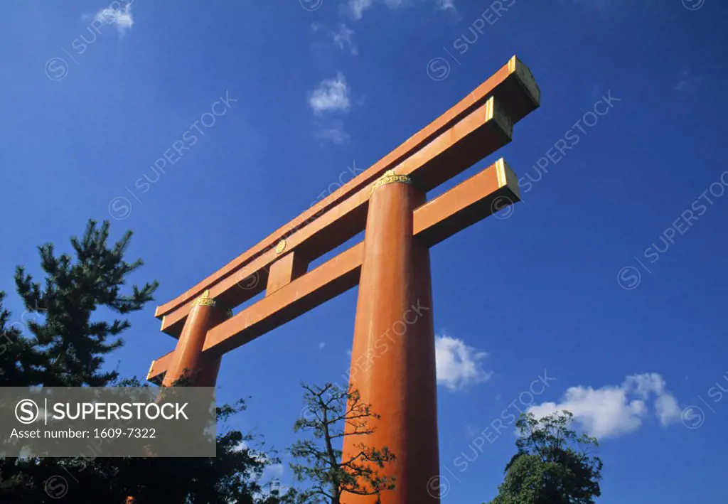 Torii gate, Heian Shrine, Kyoto, Japan