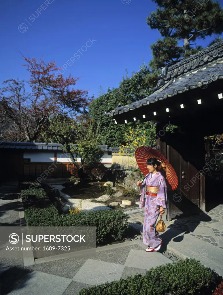 Japanese girl wearing kimono, Japan
