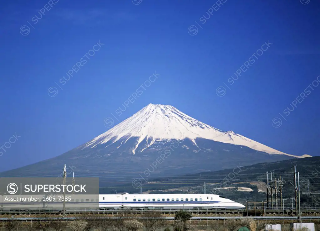 Shinkansen 700 Bullet Train, Mt. Fuji, Japan