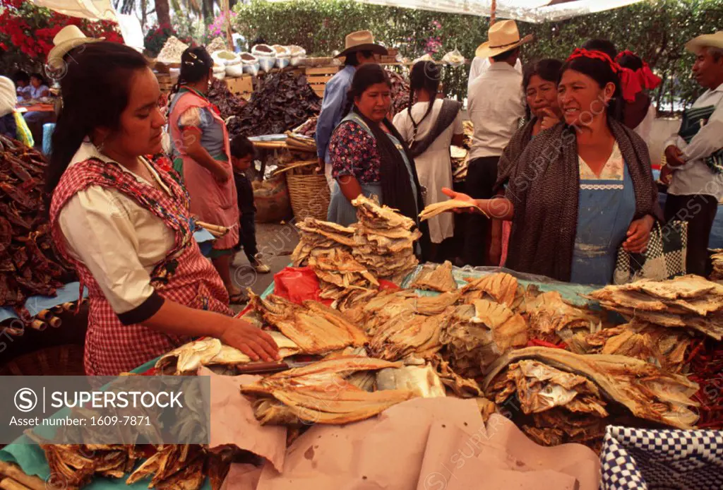 Fish market, Ocotlan, Oaxaca state, Mexico