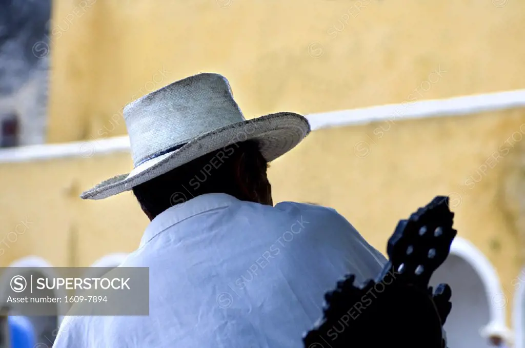 Man wearing a Panama hat, Izamal, Yucatan, Mexico