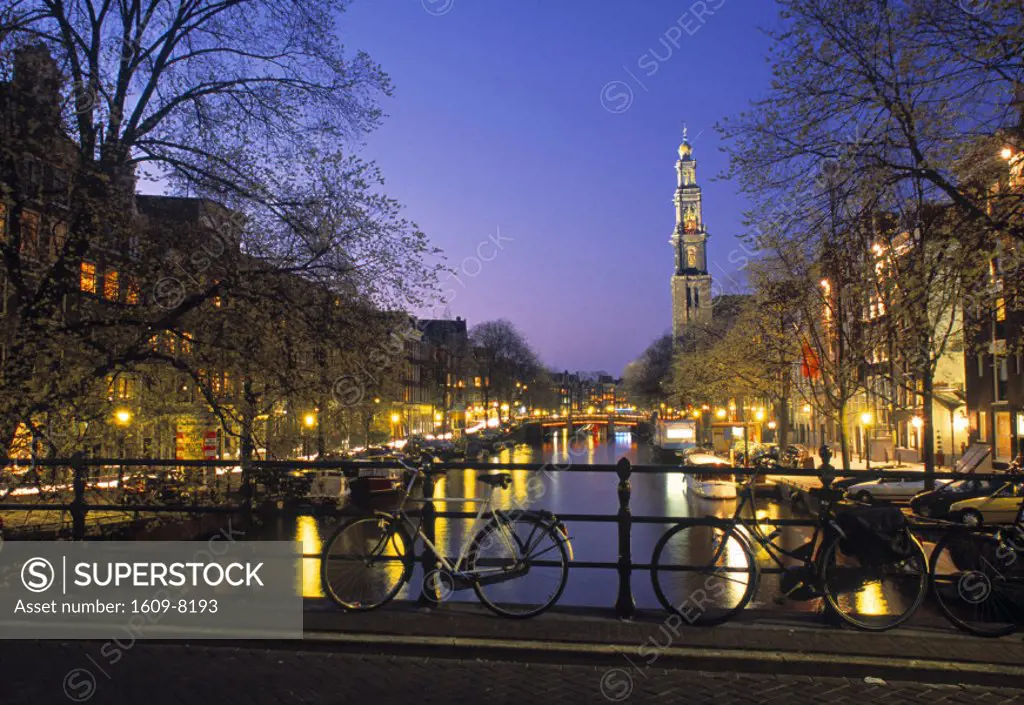 Prinsengracht & Wsterkerk, Amsterdam, Holland