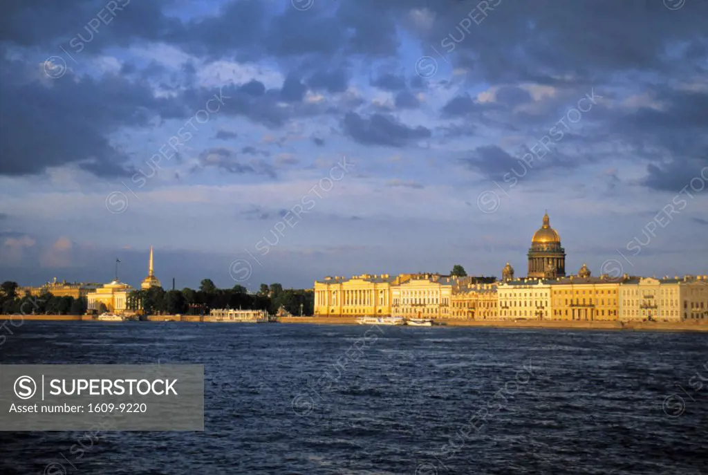 Neva River and St. Isaac Cathedral, St. Petersburg, Russia