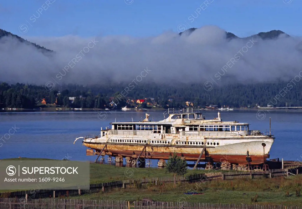 Old vessel, Teletskoe lake, Altai, Southern Siberia, Russia