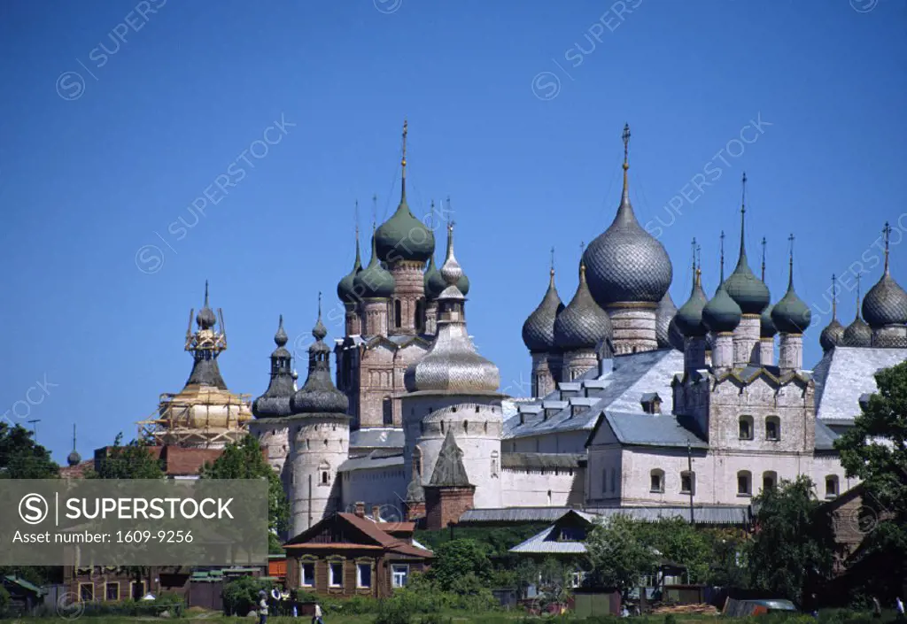 Rostov Kremlin from the lake Nero, Rostov, Yaroslavl region, Russia