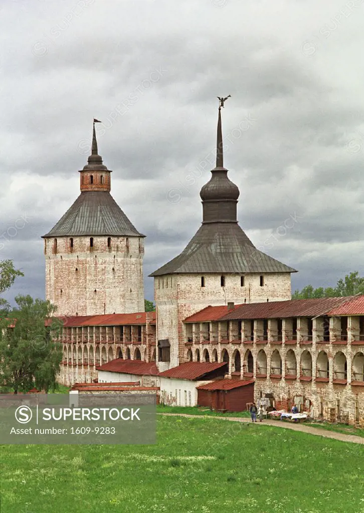 Kazanskaya & Ferapontovskaya towers of Kirilov monastery, Kirilov, Vologda region, Russia