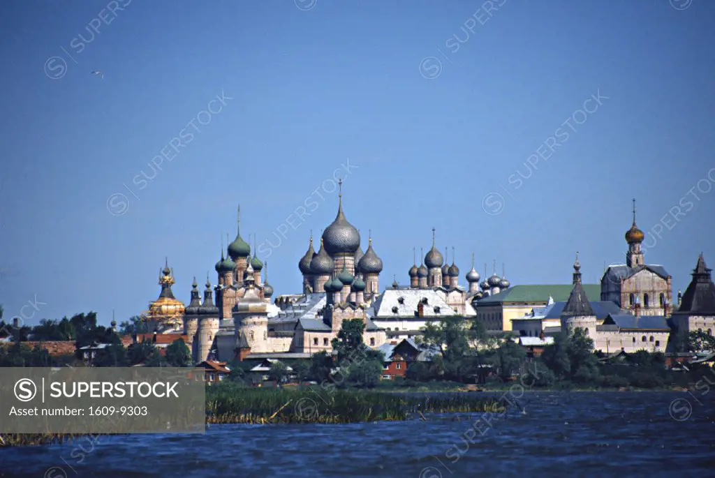 Rostov Kremlin from lake Nero, Rostov, Yaroslavl region, Golden ring, Russia