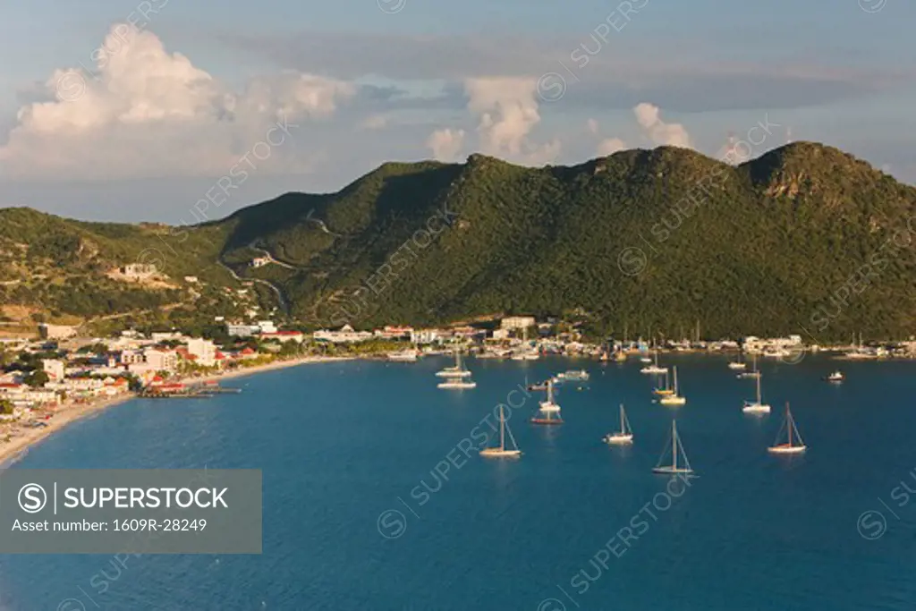 Caribbean, Leeward Islands, Netherlands Antilles, Sint Maarten, Great Bay & Philipsburg