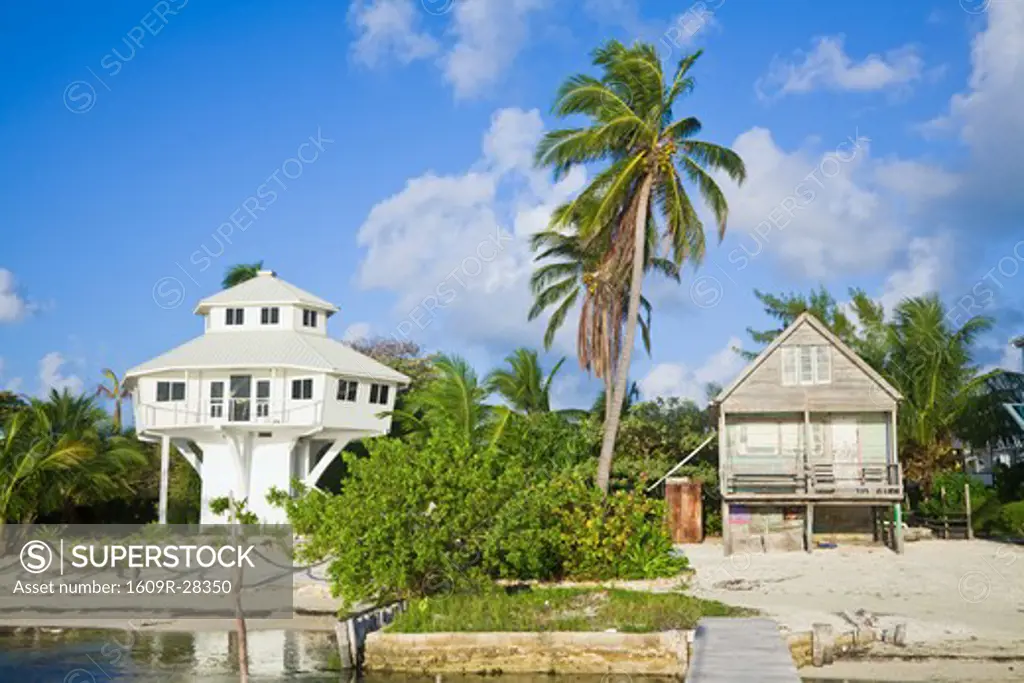 Belize, Caye Caulker, Beachfront houses