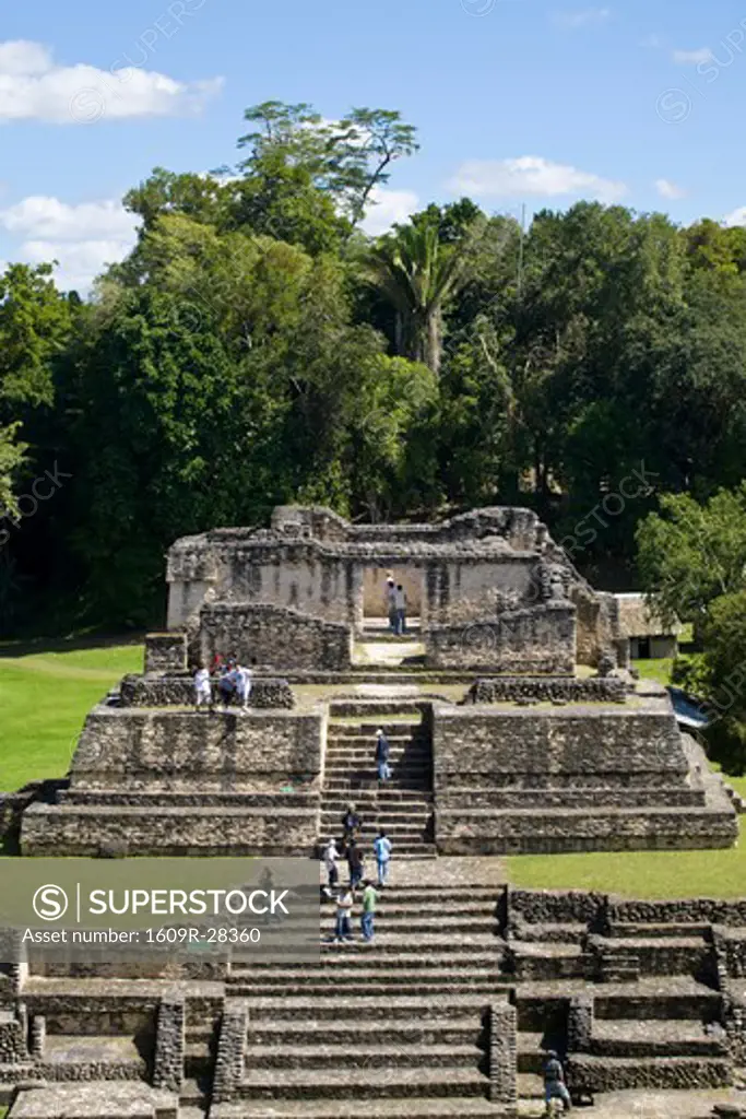 Belize, Caracol ruins, Plaza A, Structure A6 - Temple of the Wooden Lintel, one of the oldest buildings in Caracol