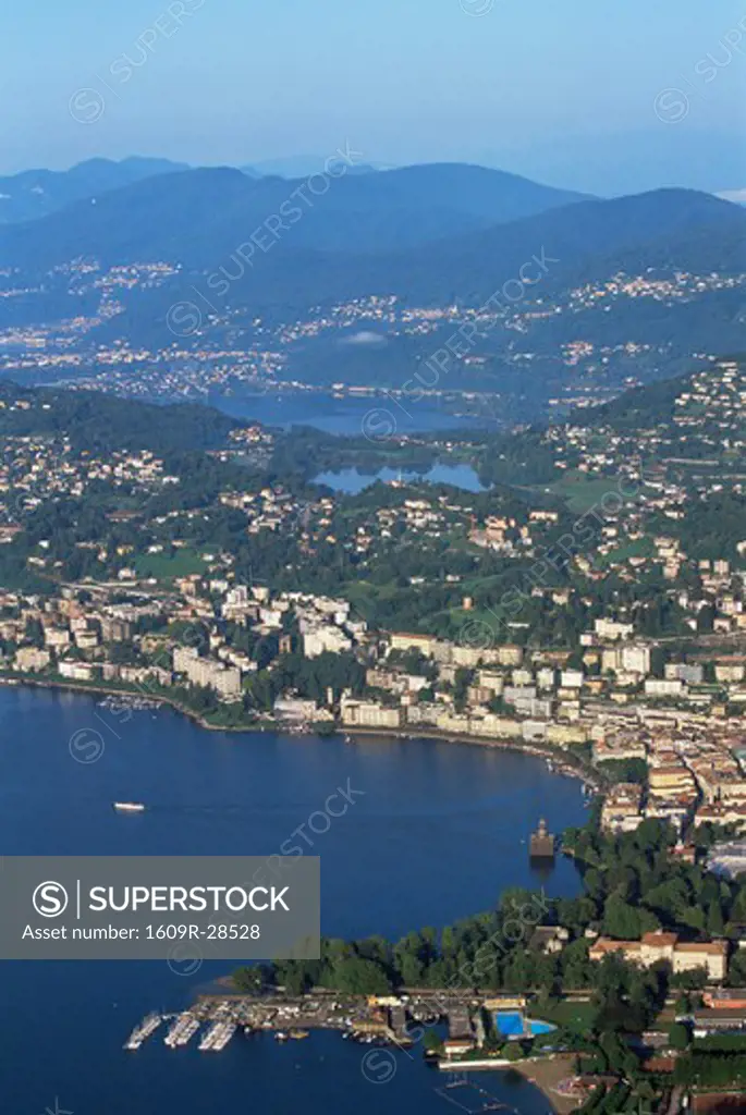 Lugano from Monte Bre, Ticino, Switzerland