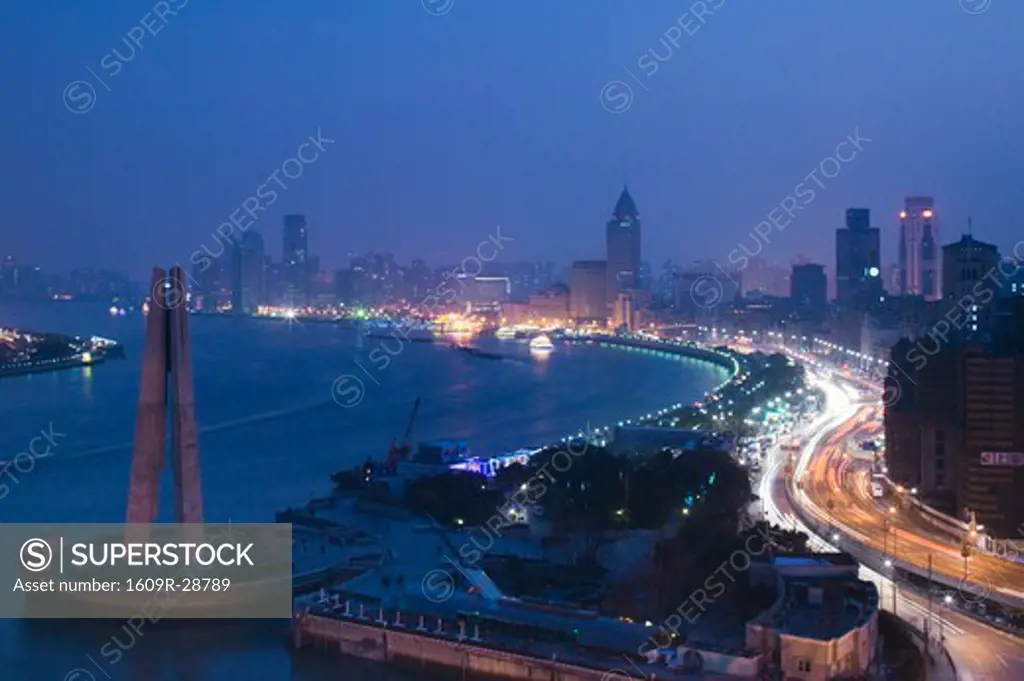 China, Shanghai, Pudong District and Huangpu River