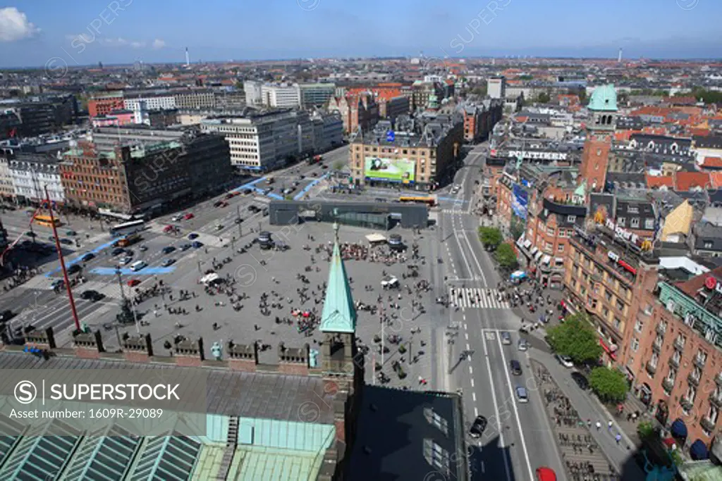 View from the tower of City Hall, Copenhagen, Denmark
