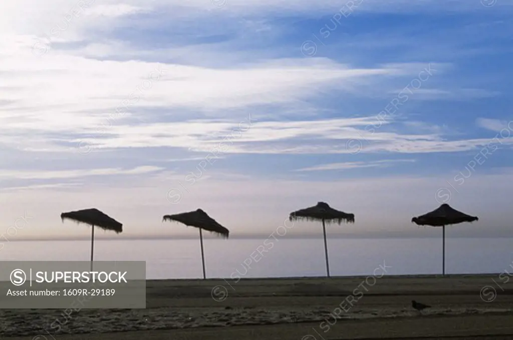 Beach Umberellas, Torremolinos, Costa del Sol, Spain