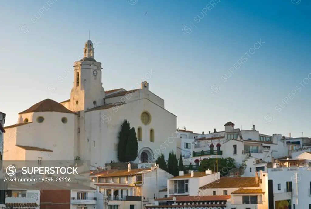 Spain, Catalunia (Catalunya), Cadaques, Esglesia de Santa Maria (Santa Maria Church)