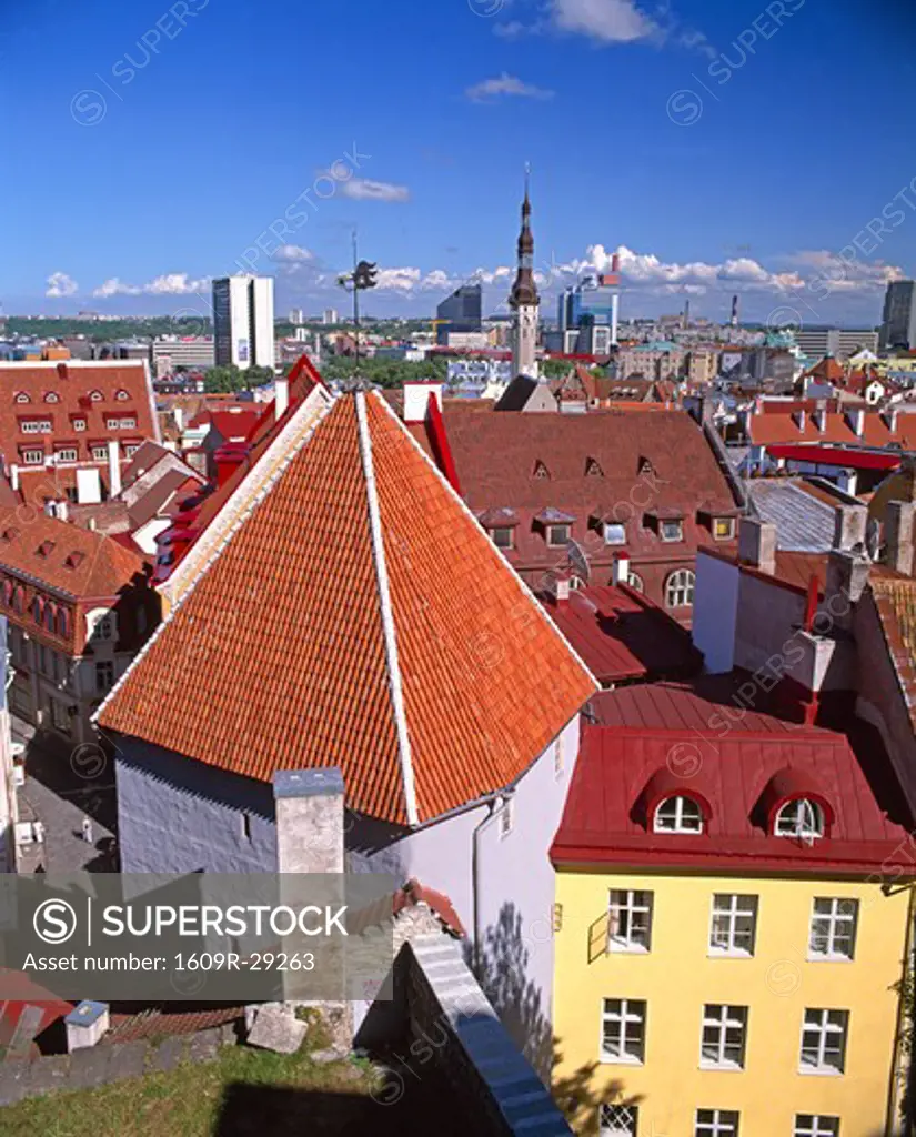 Elevated view over the Old Town, Tallinn, Estonia
