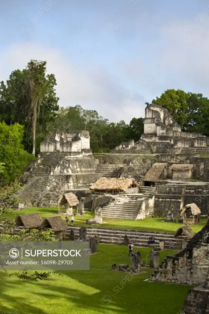Guatemala, El Peten, Tikal, Gran Plaza, Central Acropolis