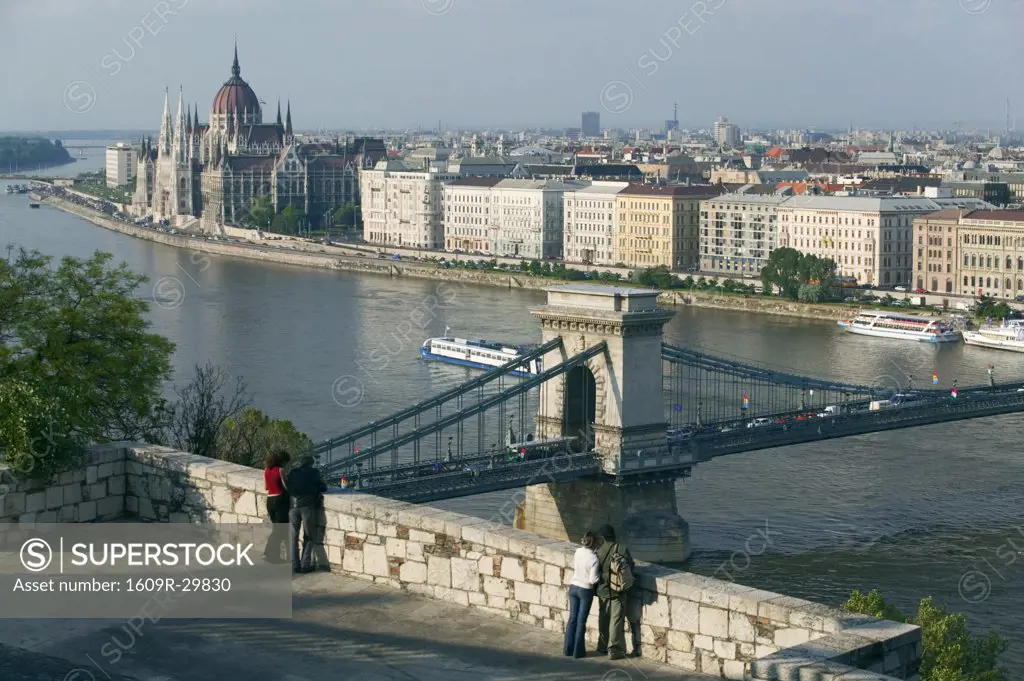 Chain Bridge & River Danube, Budapest, Hungary