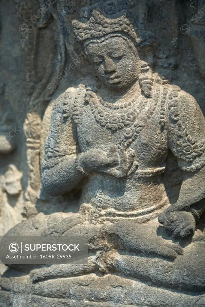 Stone carving of Prambanan Hindu temple, UNESCO World Heritage Site, Yogyakarta, Java, Indonesia