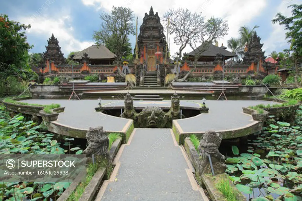 Lotus pond and Saraswati temple, Ubud, Bali, Indonesia