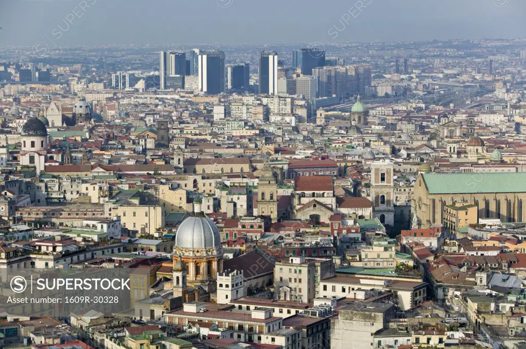 Italy, Campania, Naples, Commercial Center from Vomero Hills