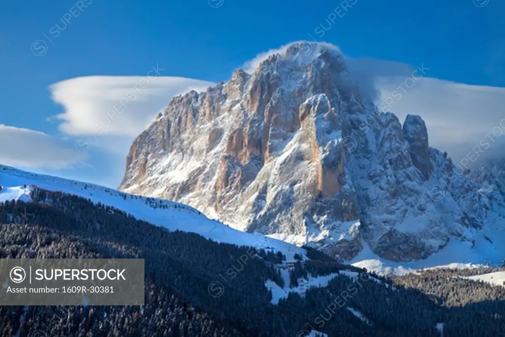 Sassolungo mountain (3181m), Val Gardena, Dolomites, South Tirol, Trentino Alto-Adige, Italy
