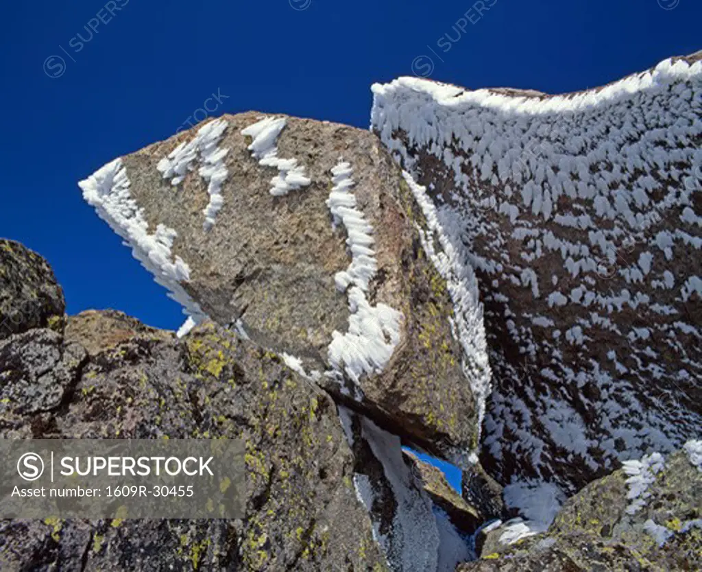 Rock and ice formations, Hokkaido, Japan