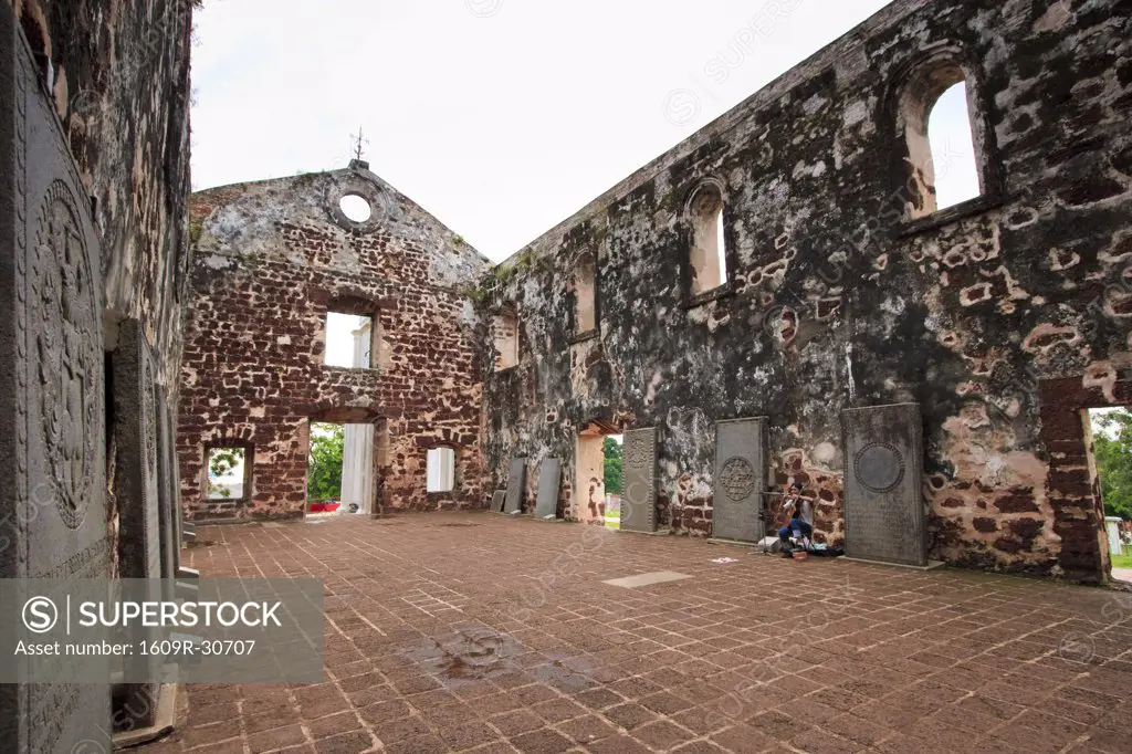 Portuguese Tombstones, St Paul's Church, Melaka, Peninsular Malaysia
