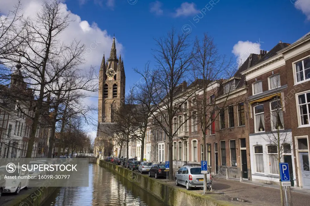 Oude Delft Canal and Oude Kerk, Delft, The Netherlands