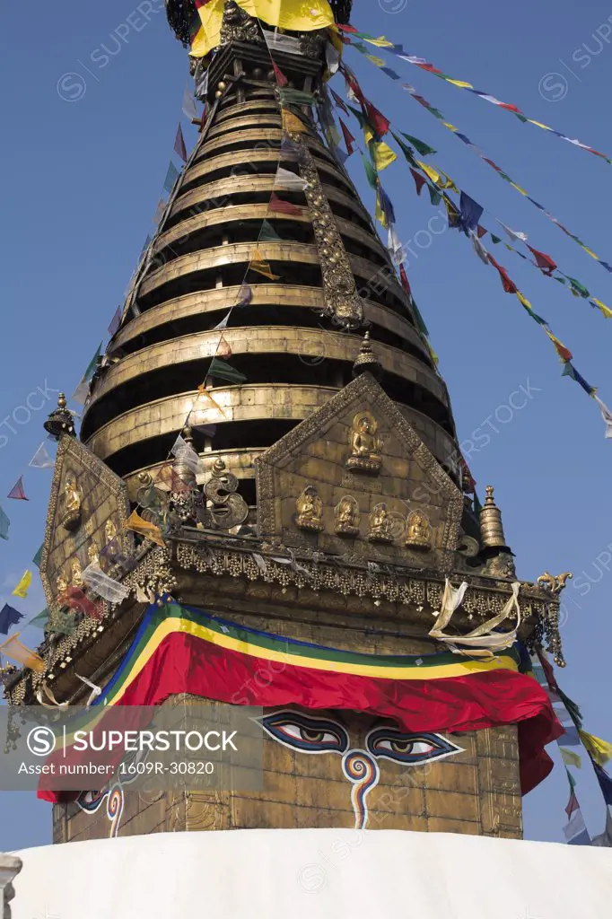 Nepal, Kathmandu, Swayambunath Stupa (Monkey Temple)