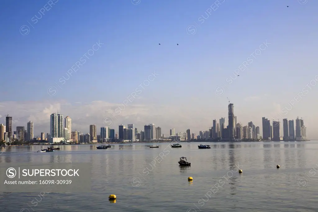 Panama, Panama City, City skyline from The Amador Causeway