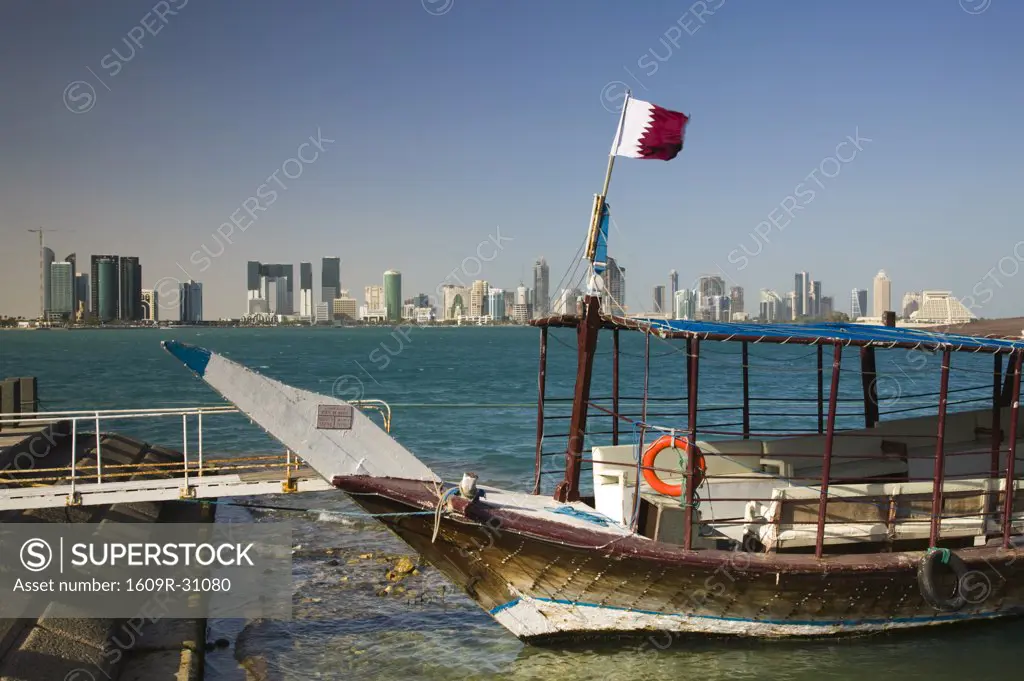 Qatar, Doha, Doha Corniche, Water Taxis to Palm Tree Island