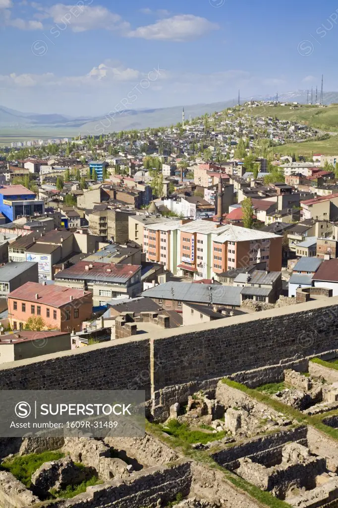 Turkey, Eastern Turkey, Erzurum, City View from Kale - Citadel