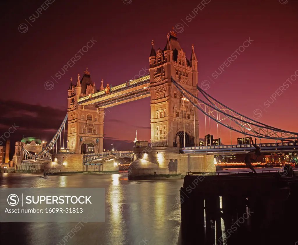 Tower Bridge & the River Thames, London, England