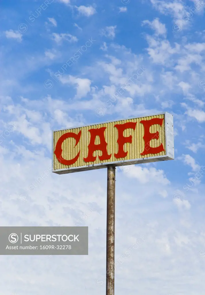 USA, Oklahoma, Route 66, Afton, Cafe sign