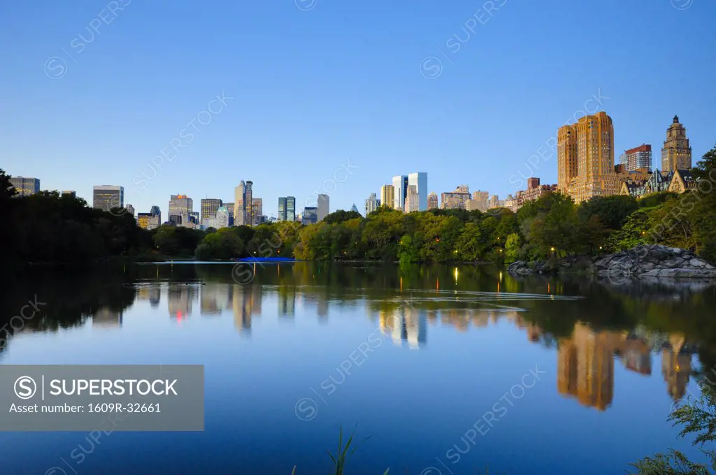 USA, New York, Manhattan, Central Park, The Lake