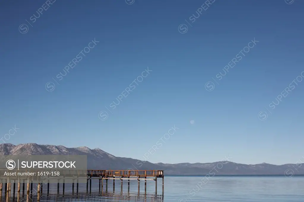 Pier in a lake, Lake Tahoe, California, USA