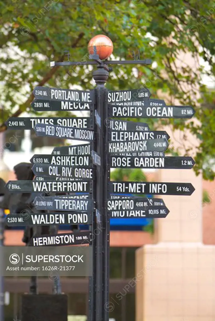 Sign Showing Distance to Various Locations