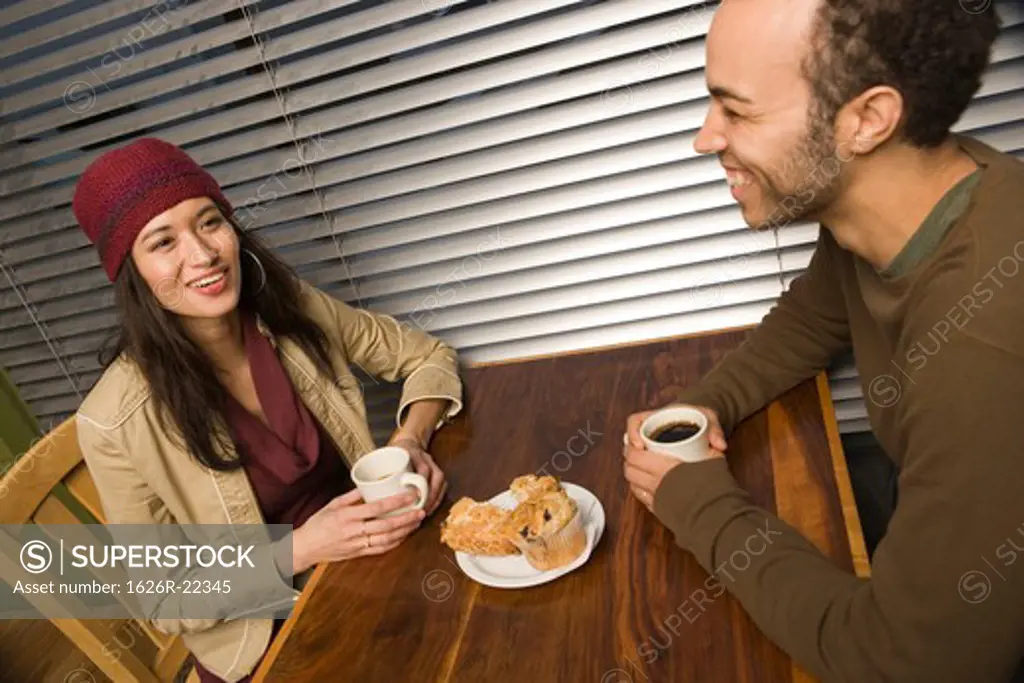 Diverse Couple Having Coffee