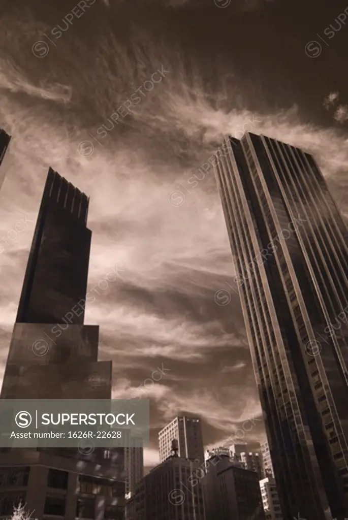Skyscrapers Against Black Sky
