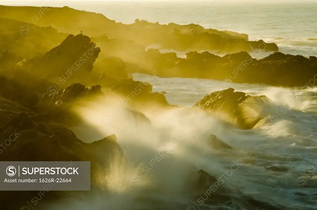 Waves Against Rocks